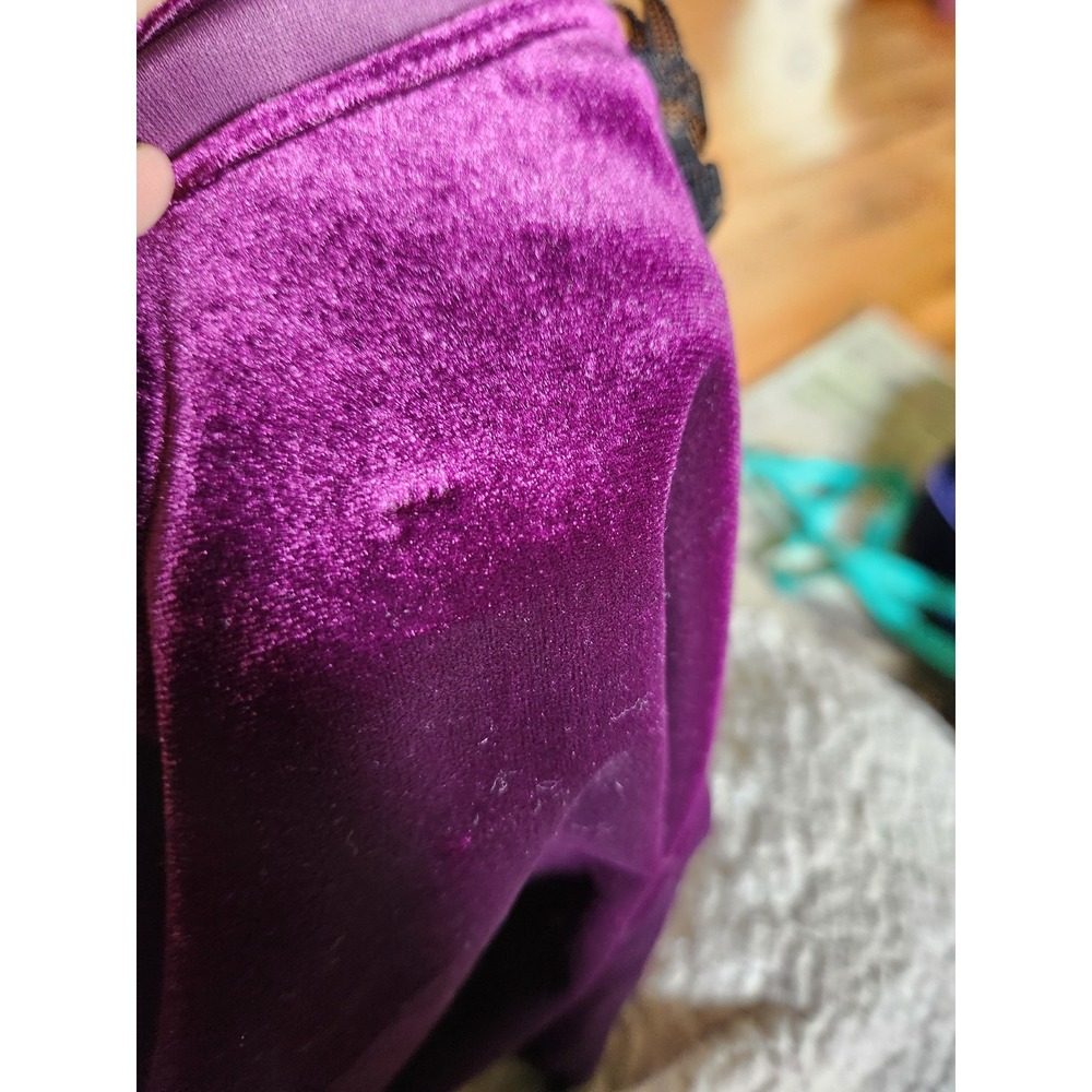 Y2K Deadstock Purple Velvet Pants and Top Set - Picture 7 of 7